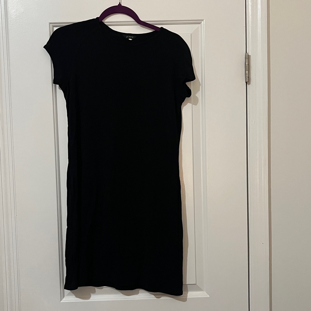 Vintage J. Crew Classic Black Short Sleeve Minimilist Mini Dress